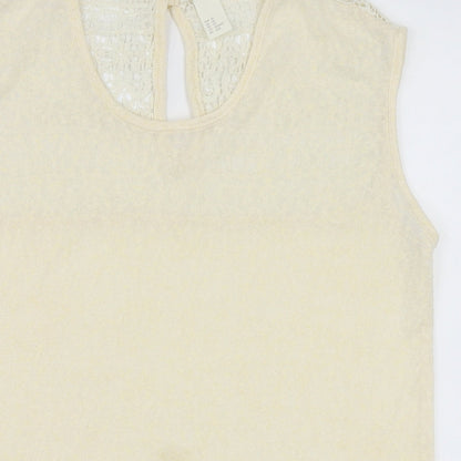 Womens UK Size XS H&M Ivory Basic T-Shirt