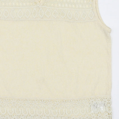 Womens UK Size XS H&M Ivory Basic T-Shirt