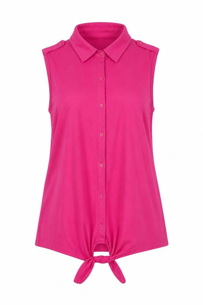 Womens UK Size 6 F&F Pink Basic Button-Up
