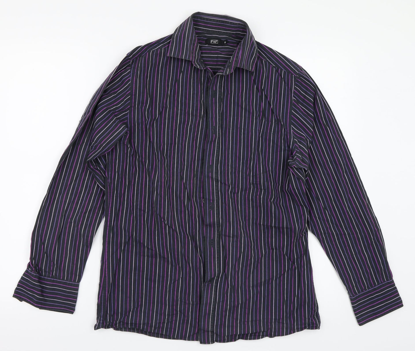 F&F Mens Multicoloured Striped   Button-Up Size S