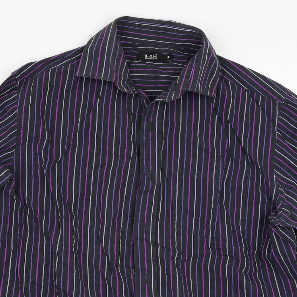F&F Mens Multicoloured Striped   Button-Up Size S