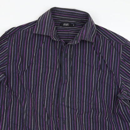 F&F Mens Multicoloured Striped   Button-Up Size S