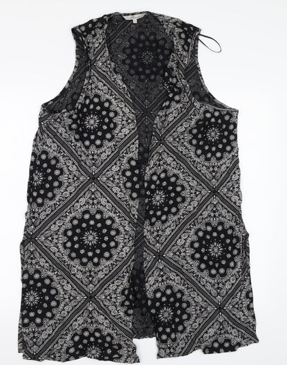 Womens UK Size M Peacocks Black Basic Blouse