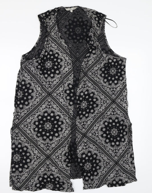 Womens UK Size M Peacocks Black Basic Blouse