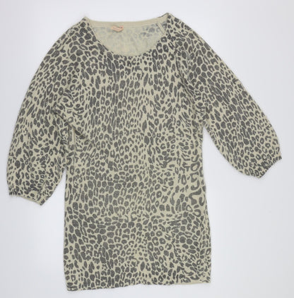 SWEEWE Womens Ivory Animal Print  Pullover Jumper Size M  - Size M/L