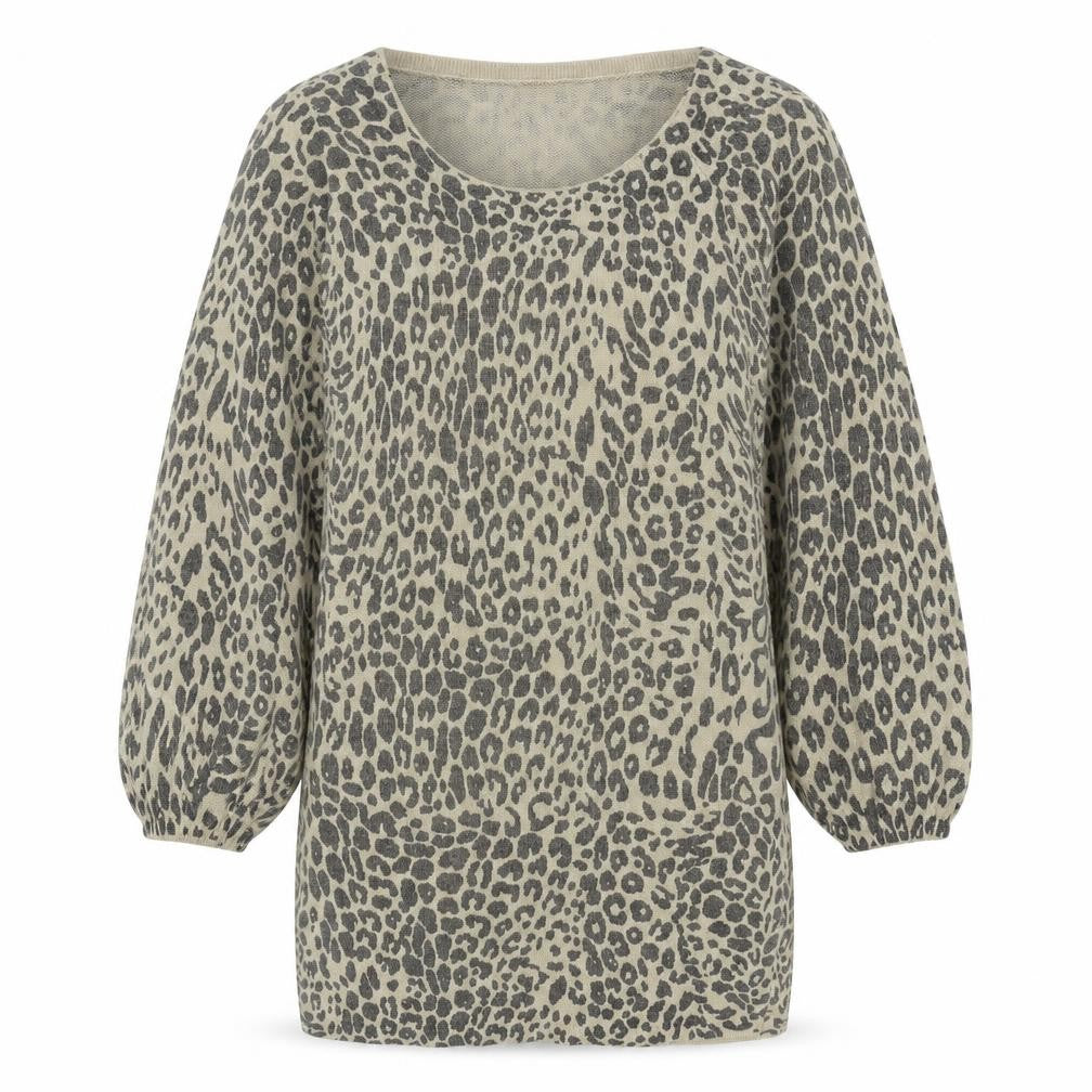 Sweewë Womens Ivory Animal Print Pullover Jumper Size M - Size M/L