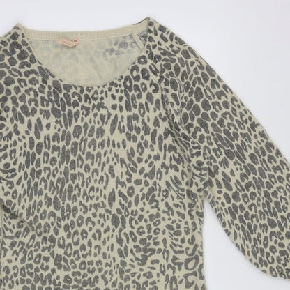 SWEEWE Womens Ivory Animal Print  Pullover Jumper Size M  - Size M/L