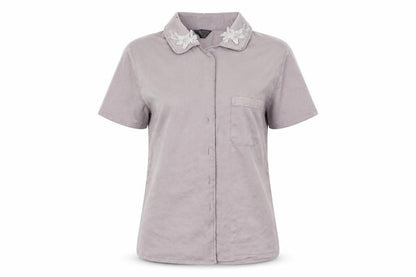 Womens UK Size 4 Secret Possessions Grey Basic Button-Up