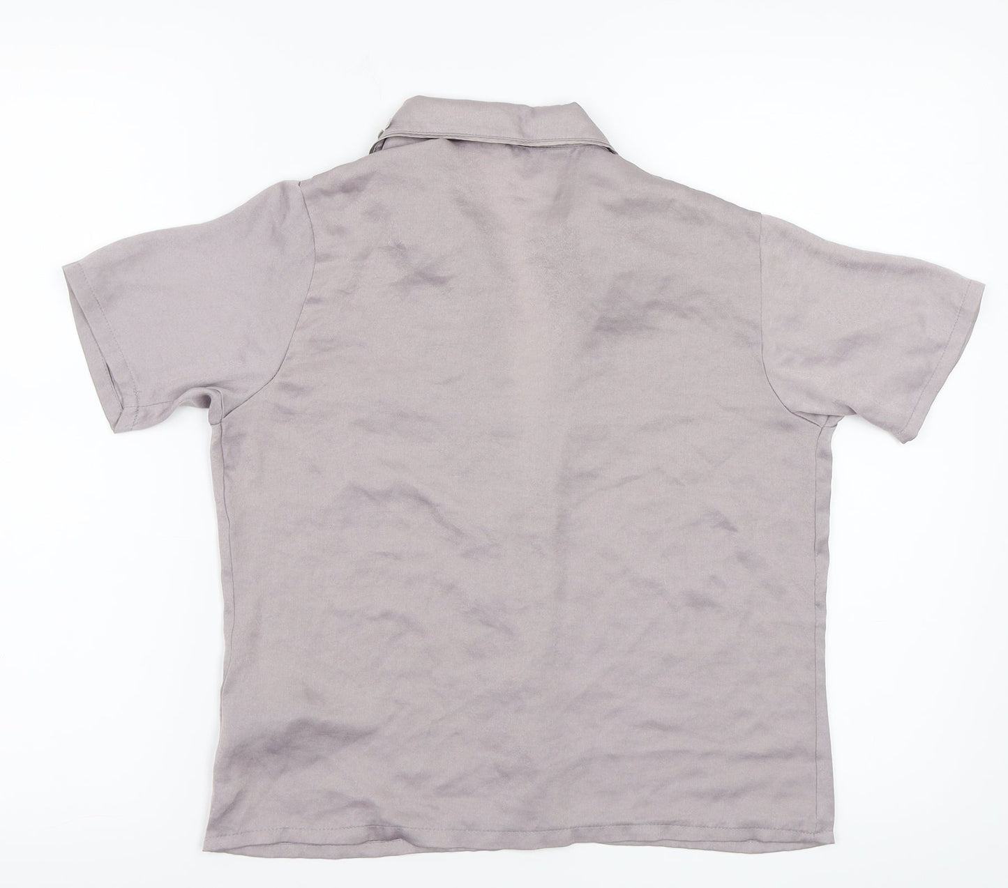 Womens UK Size 4 Secret Possessions Grey Basic Button-Up