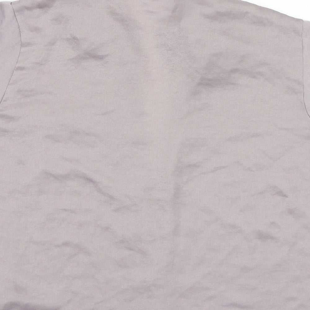 Womens UK Size 4 Secret Possessions Grey Basic Button-Up