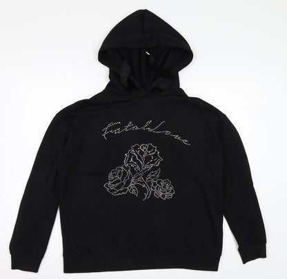 Topshop Womens Black   Pullover Hoodie Size 6