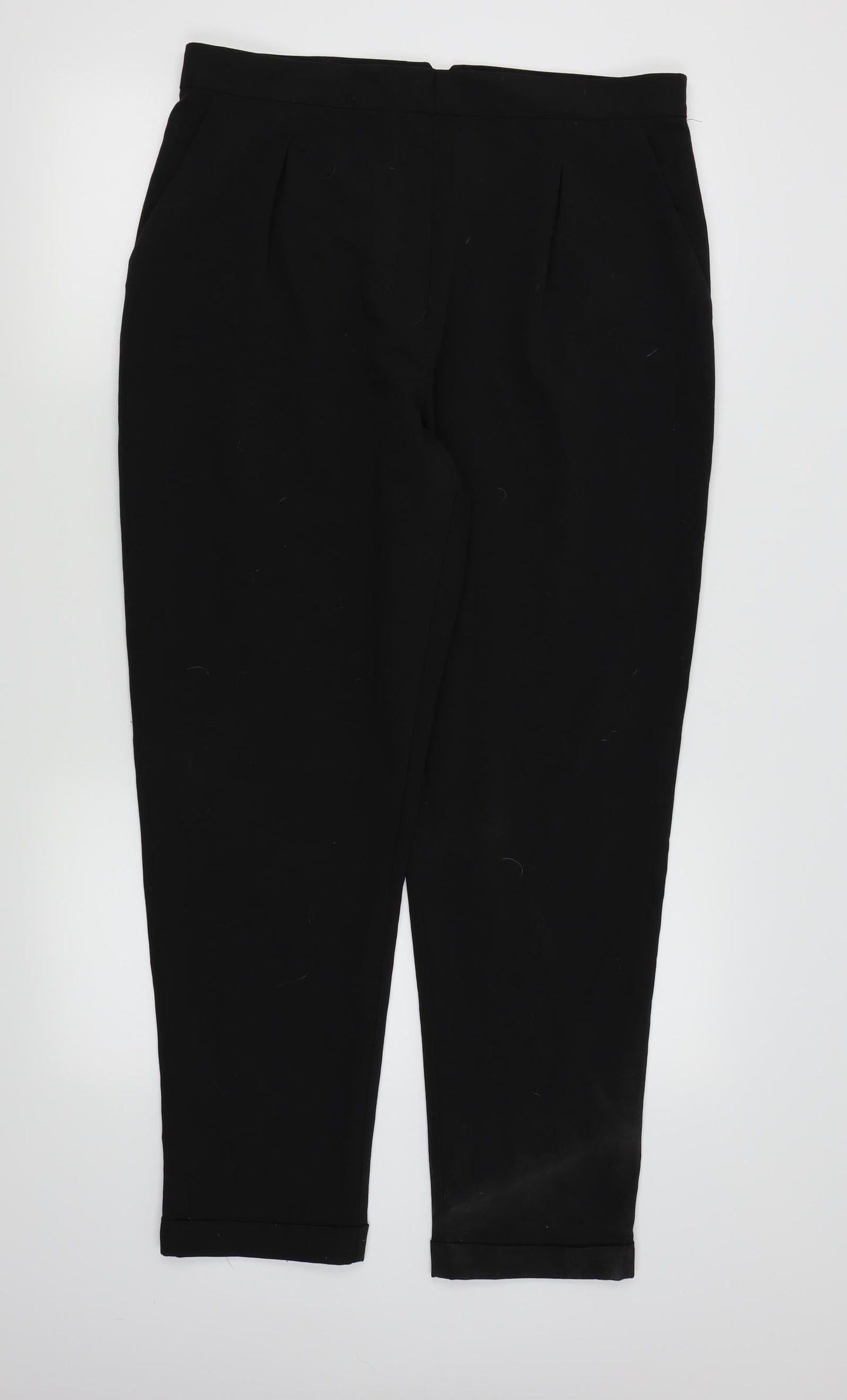 Womens UK Size 16 Preworn Regular Fit  Black Trousers