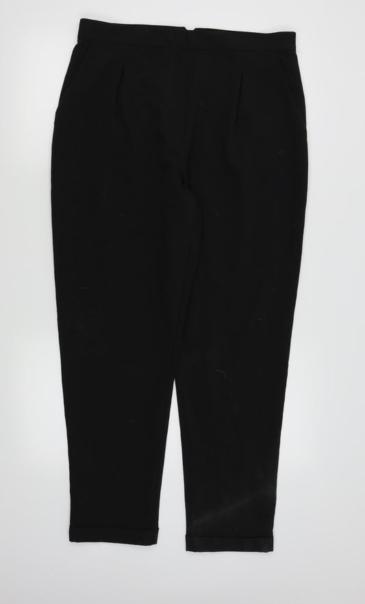 Womens UK Size 16 Preworn Regular Fit  Black Trousers