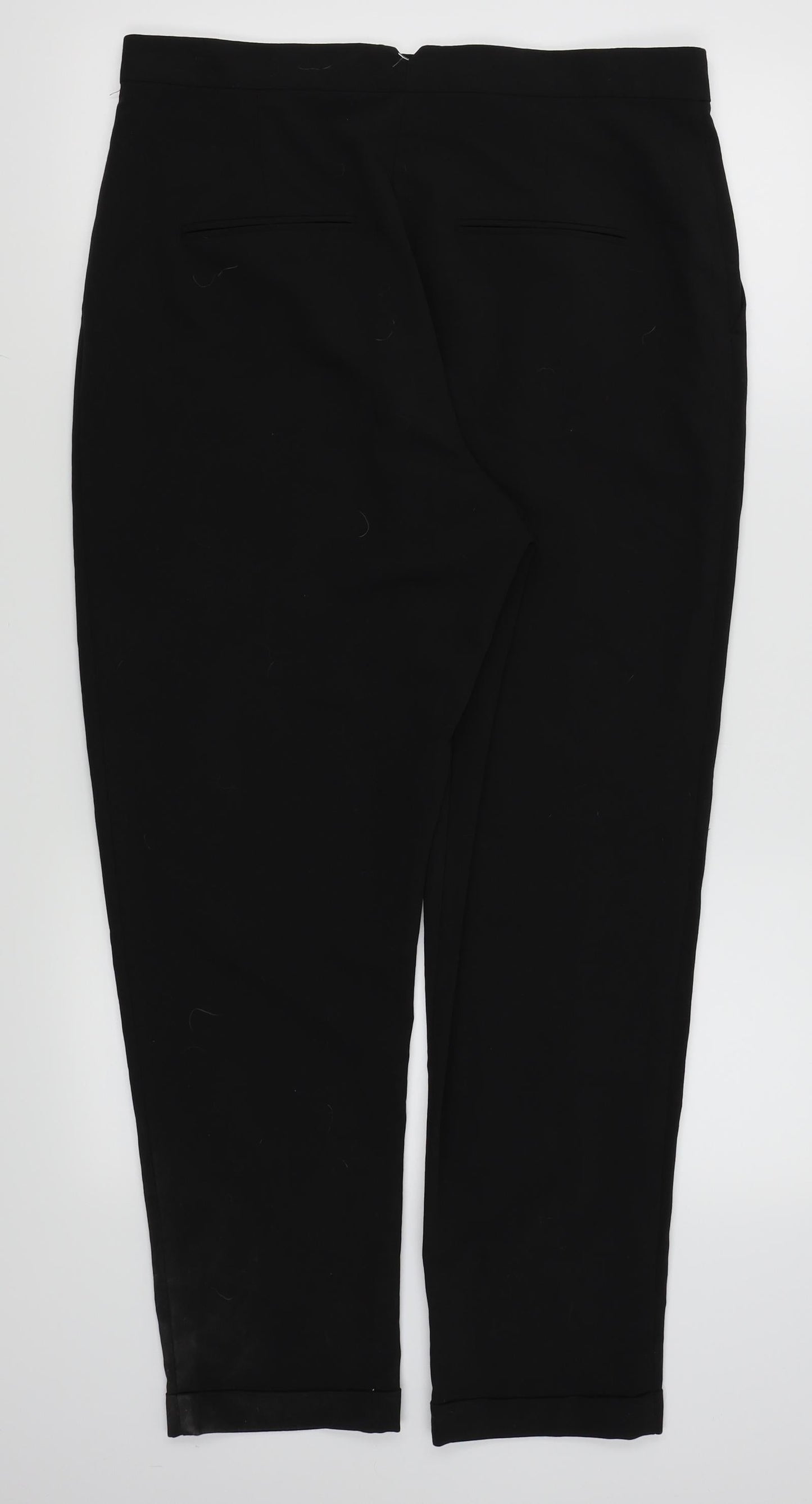Womens UK Size 16 Preworn Regular Fit  Black Trousers