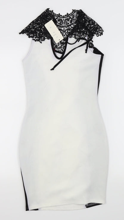 ayanapa Womens White   Fit & Flare  Size 10