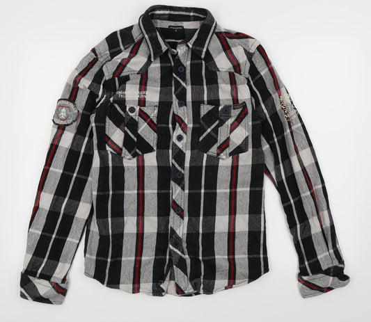UrbanSpirit Mens Grey Check   Button-Up Size S