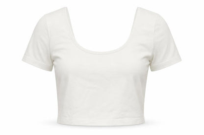 Womens UK Size 4 ASOS White Cropped T-Shirt