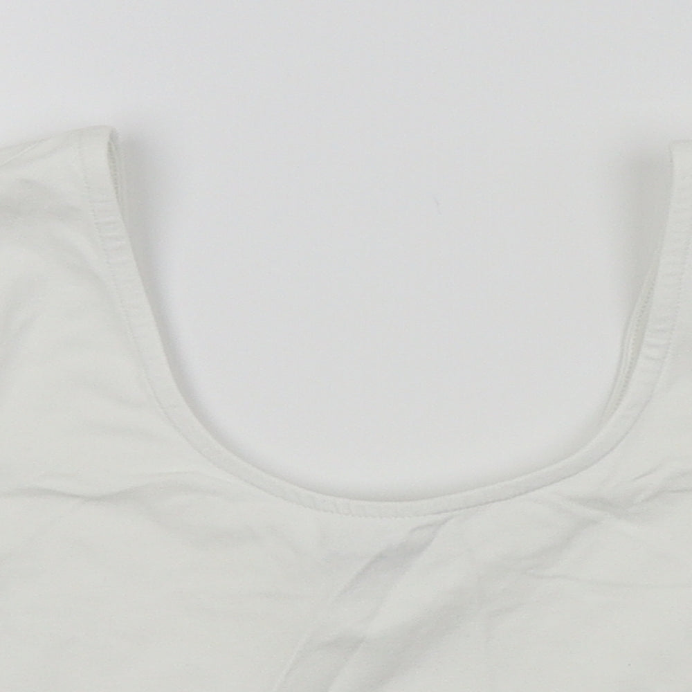 Womens UK Size 4 ASOS White Cropped T-Shirt