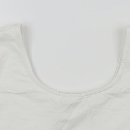Womens UK Size 4 ASOS White Cropped T-Shirt