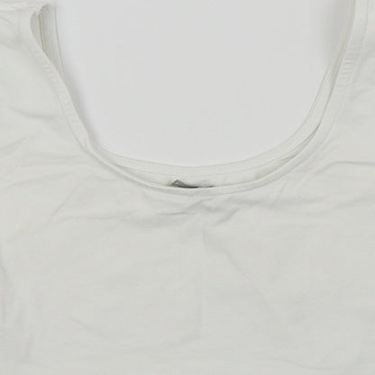 Womens UK Size 4 ASOS White Cropped T-Shirt