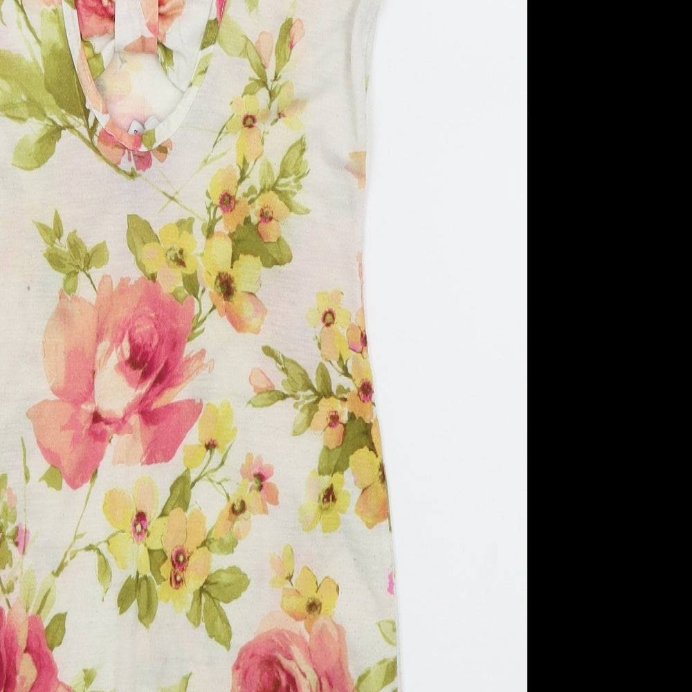 New Look Womens White Floral  Fit & Flare  Size 8