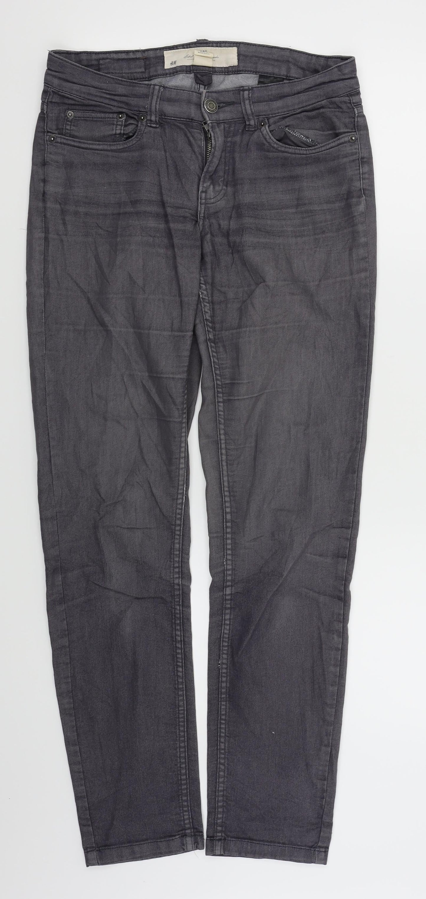 Womens UK Size 8 H&M Regular Fit Skinny Grey Jeans