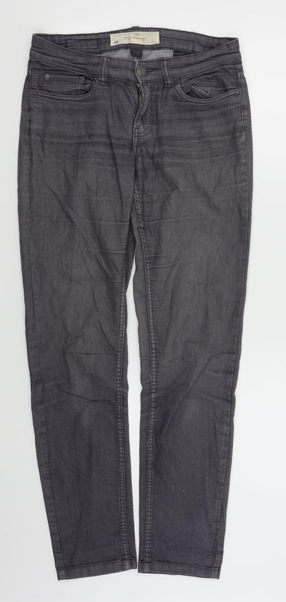Womens UK Size 8 H&M Regular Fit Skinny Grey Jeans