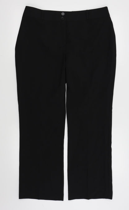 Womens UK Size 14 Papaya Regular Fit  Black Trousers