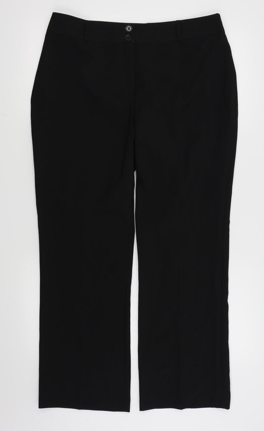 Womens UK Size 14 Papaya Regular Fit  Black Trousers