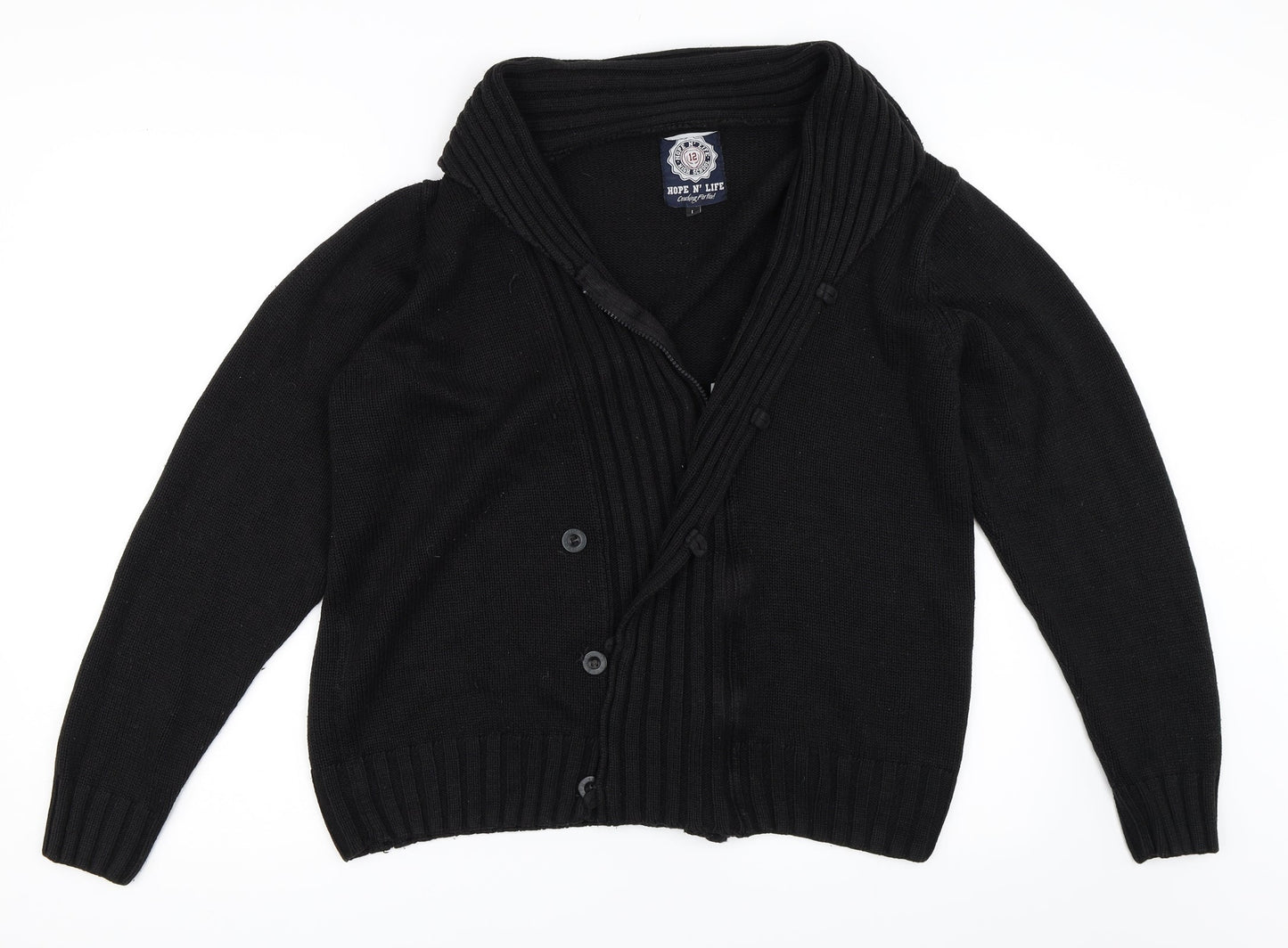 Hope N' Life Womens Black   Full Zip Jumper Size L