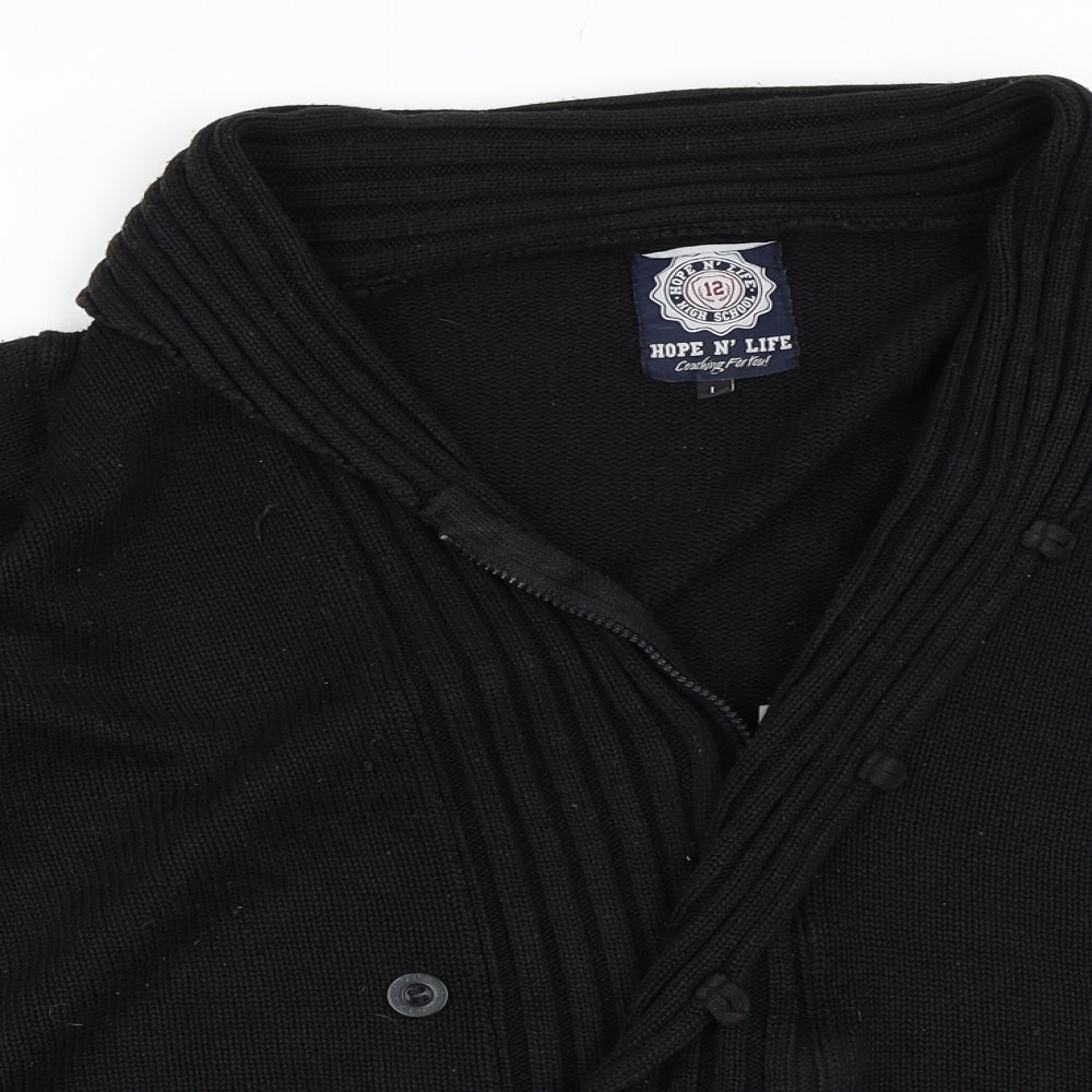Hope N' Life Womens Black   Full Zip Jumper Size L