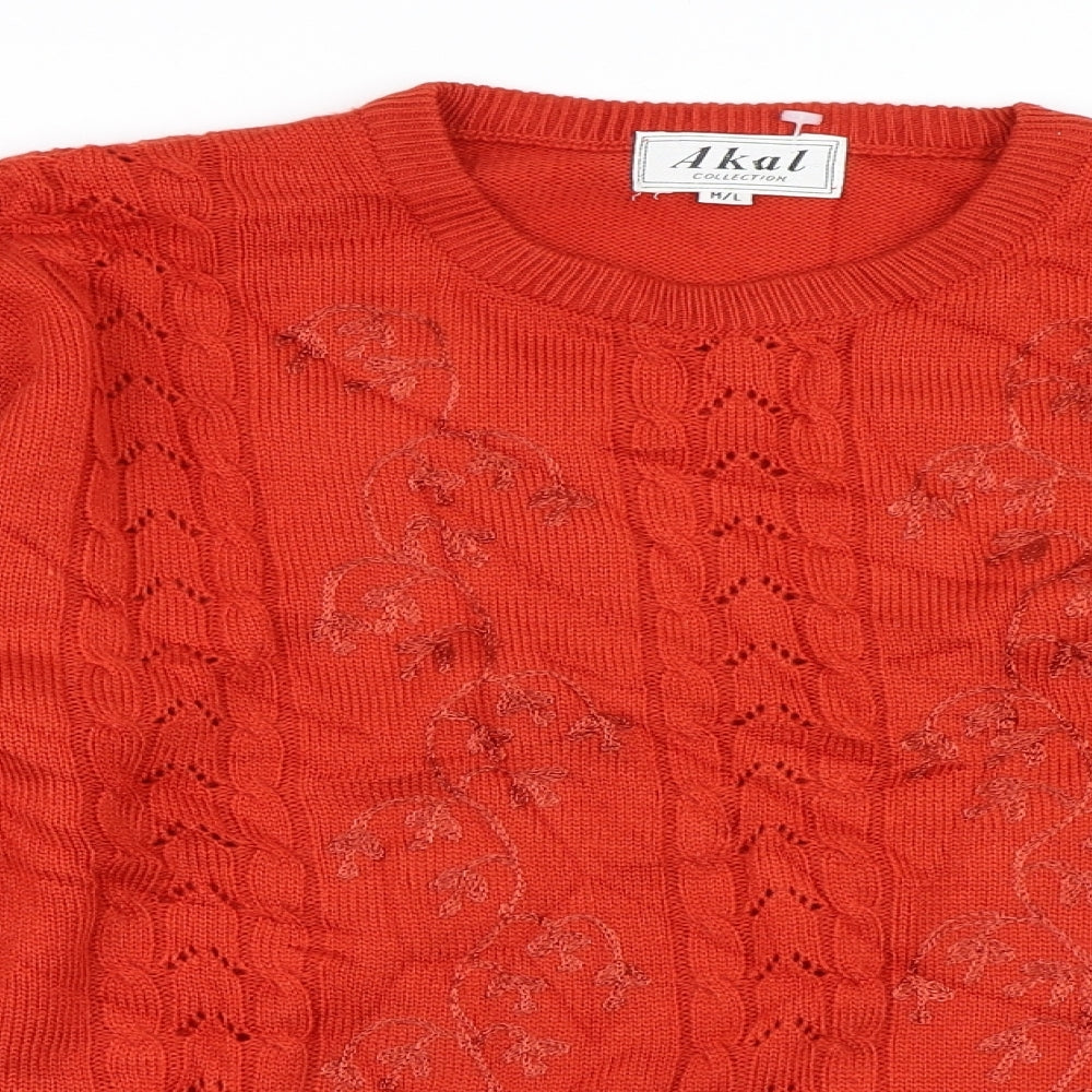Akal Womens Red   Pullover Jumper Size M
