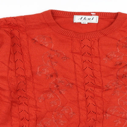 Akal Womens Red   Pullover Jumper Size M