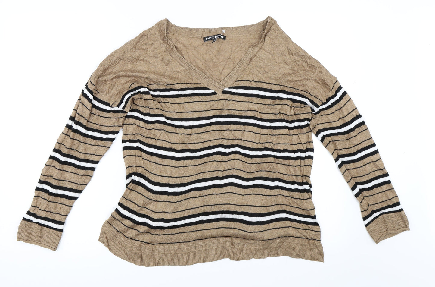 NEXT Womens Beige Striped  Pullover Jumper Size 18
