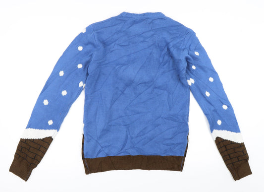 Cedar Wood State Mens Blue   Pullover Jumper Size XS  - santa christmas