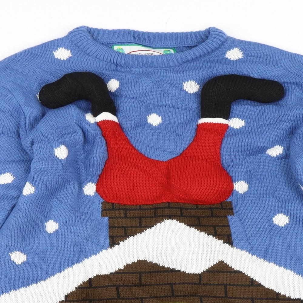 Cedar Wood State Mens Blue   Pullover Jumper Size XS  - santa christmas