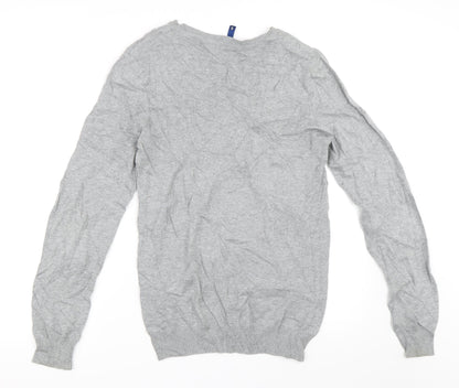 H&M Womens Grey   Pullover Jumper Size S  - christmas wine