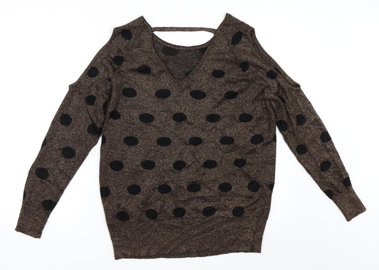 Matalan Womens Brown   Pullover Jumper Size 14  - Cut Out Shoulders