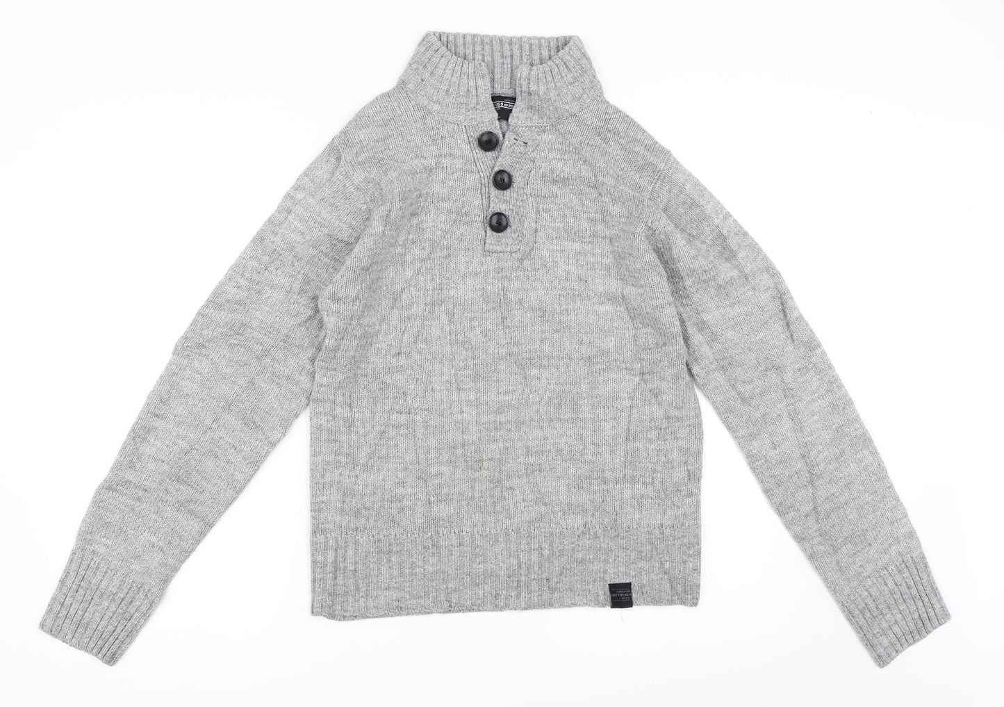 Ambrose & Jackson Mens Grey   Henley Jumper Size S