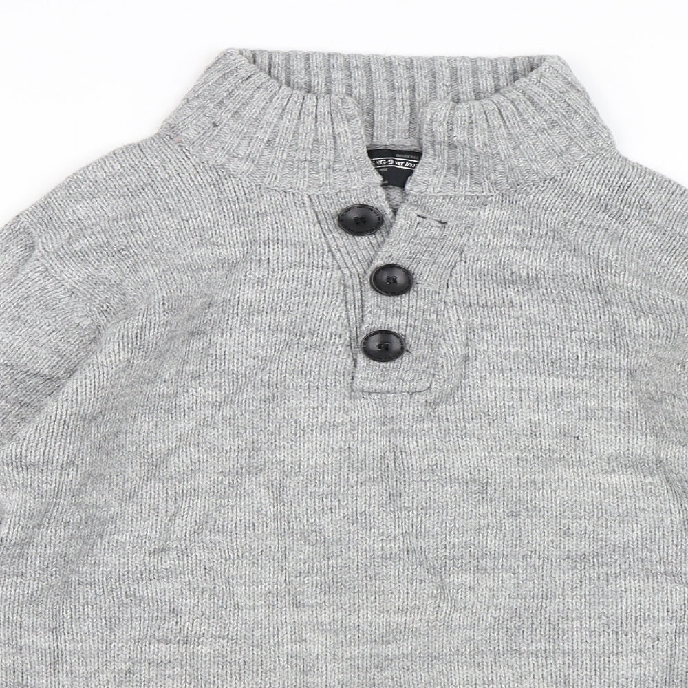 Ambrose & Jackson Mens Grey   Henley Jumper Size S