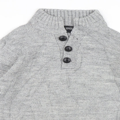 Ambrose & Jackson Mens Grey   Henley Jumper Size S