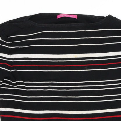 For Women Womens Black Striped  Pullover Jumper Size 12
