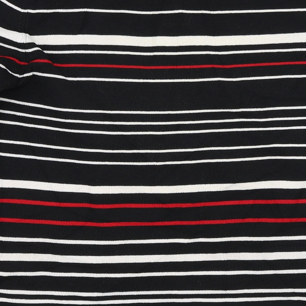 For Women Womens Black Striped  Pullover Jumper Size 12