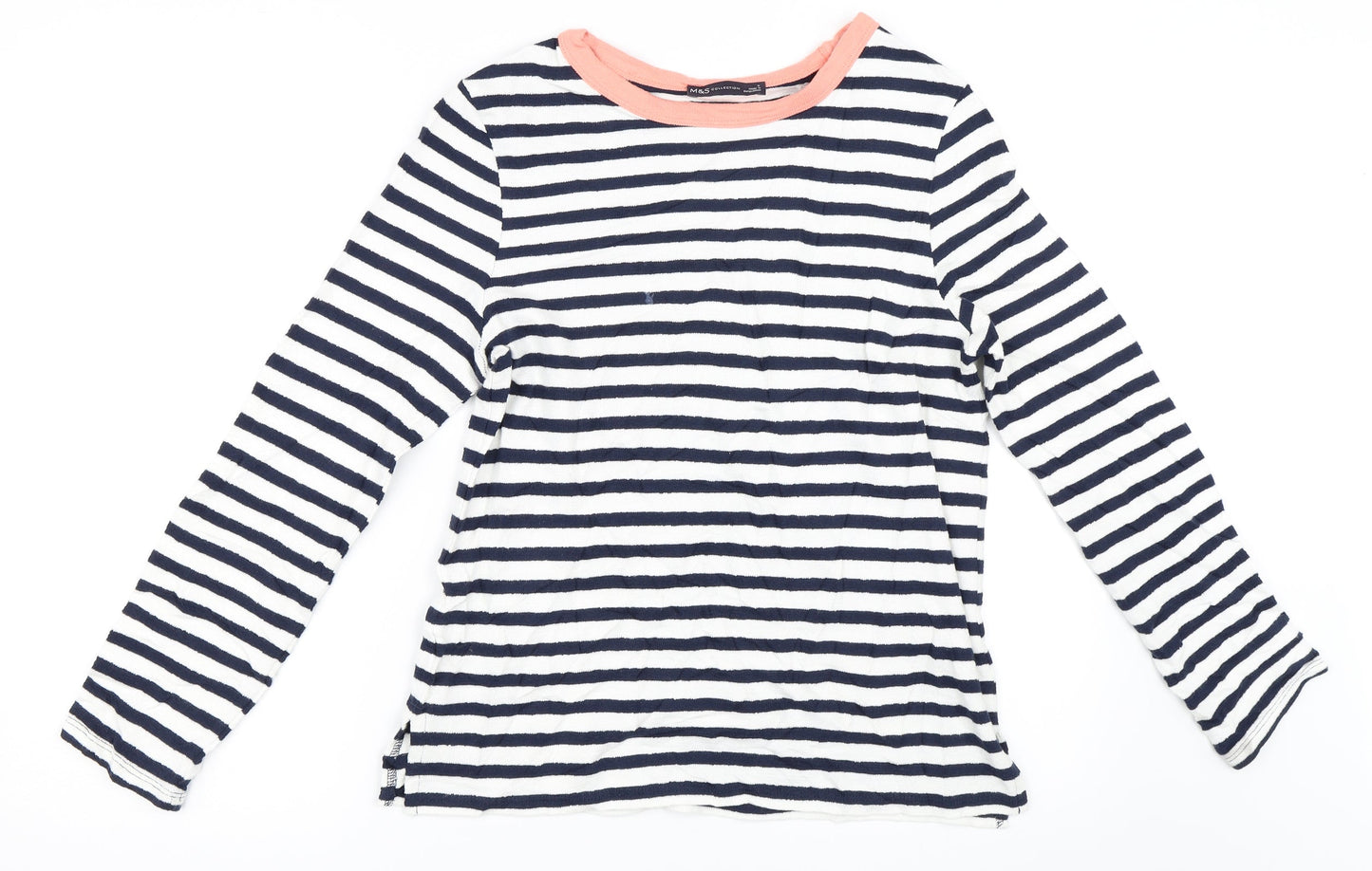 Marks and Spencer Womens White Striped  Pullover Jumper Size 6