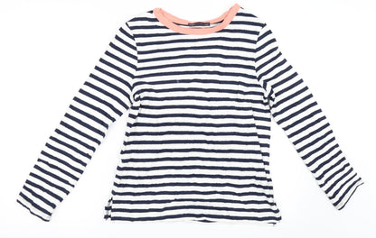 Marks and Spencer Womens White Striped  Pullover Jumper Size 6