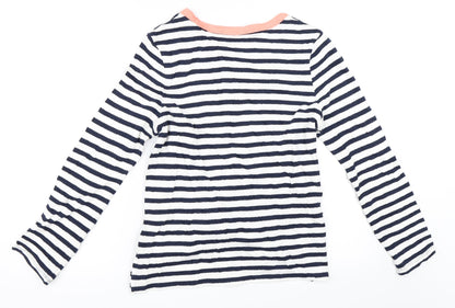 Marks and Spencer Womens White Striped  Pullover Jumper Size 6