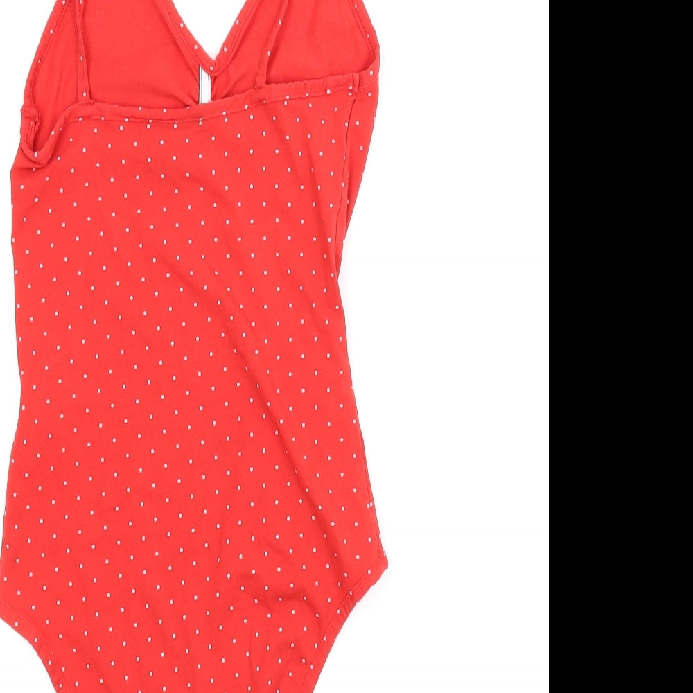 Topshop Womens Red Polka Dot  Romper One-Piece Size 6