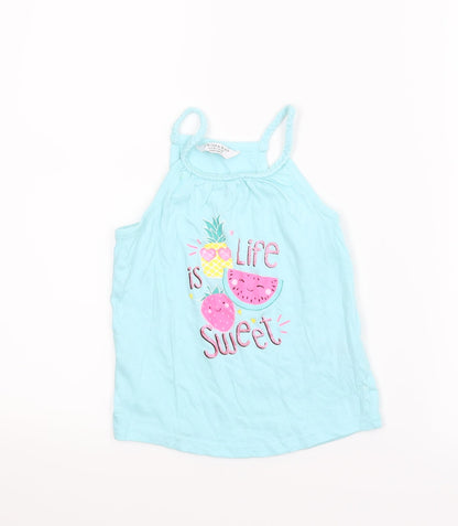 Primark Girls Blue   Camisole Blouse Size 5-6 Years  - Tropical