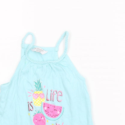 Primark Girls Blue   Camisole Blouse Size 5-6 Years  - Tropical