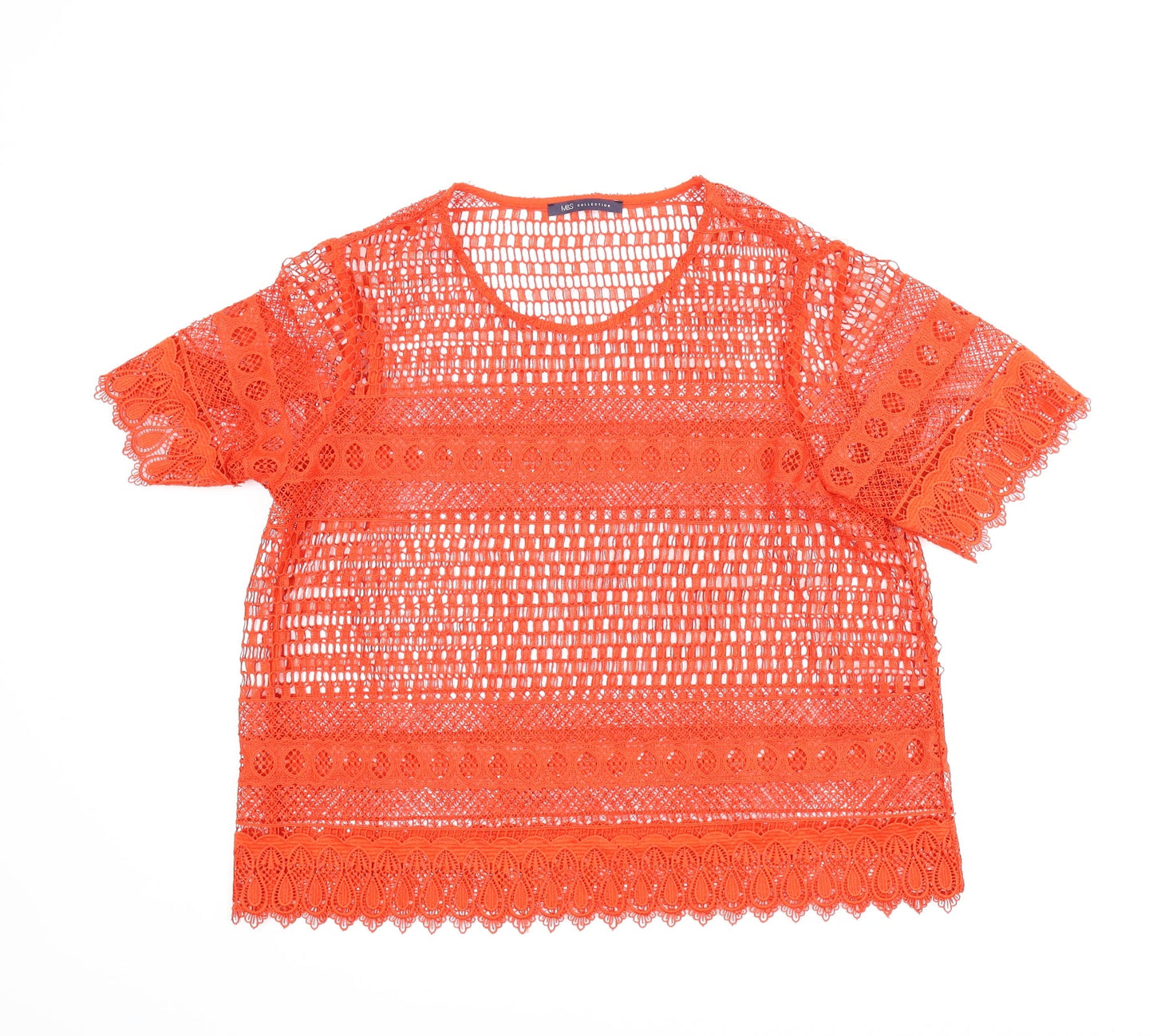 Womens UK Size L M&S Red Basic Blouse
